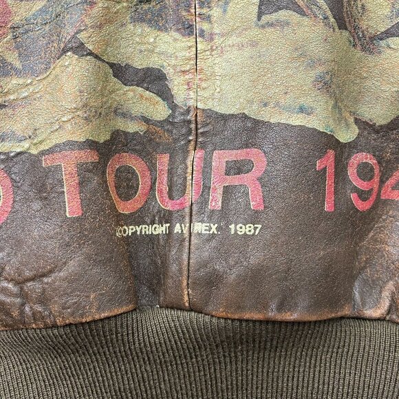 Vintage Avirex Jacket Mens Small Leather Bomber Coat Glenn Miller AAF Band USO - Picture 5 of 16